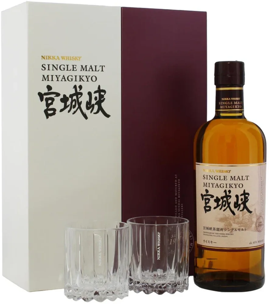Japanese Whisky Nikka Miyagikyo Single malt + 2 glasses GB 0,7 l