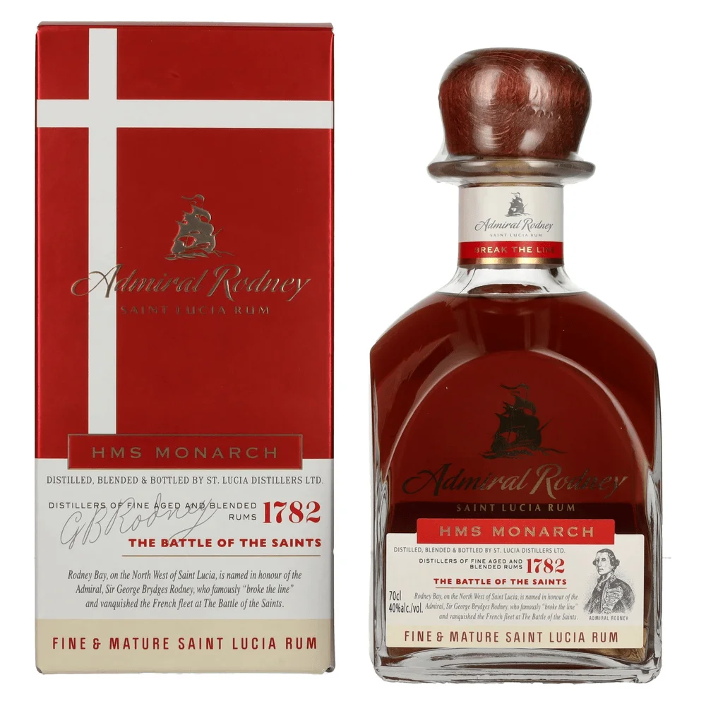 Rum HMS MONARCH Saint Lucia Admiral Rodney + GB 0,7 l