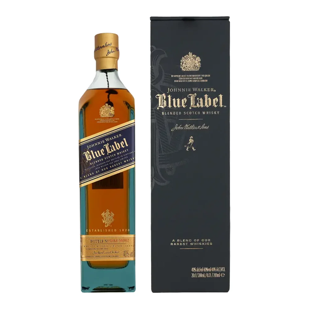 Scotch whisky Johnnie Walker Blue Label + GB 0,2 l