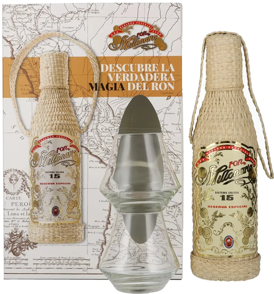 Rum Ron Millonario 15 Solera Reserva Especial + 2 čaše + GB 0,7 l