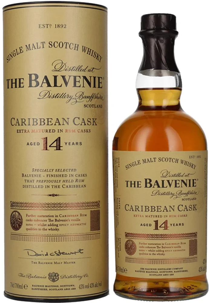 Scotch whisky Balvenie 14yo Caribbean Cask Finish + GB 0,7 l