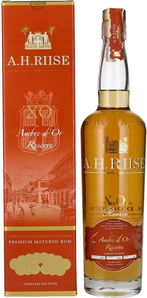 Rum A.H. Riise XO Ambre d'Or Reserve + GB 0,7 l