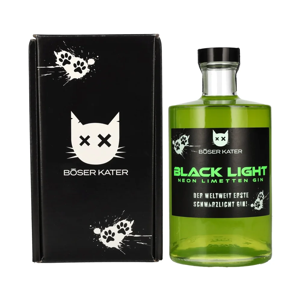 Gin Black Light Neon Limetten Böser Kater + GB 0,5 l