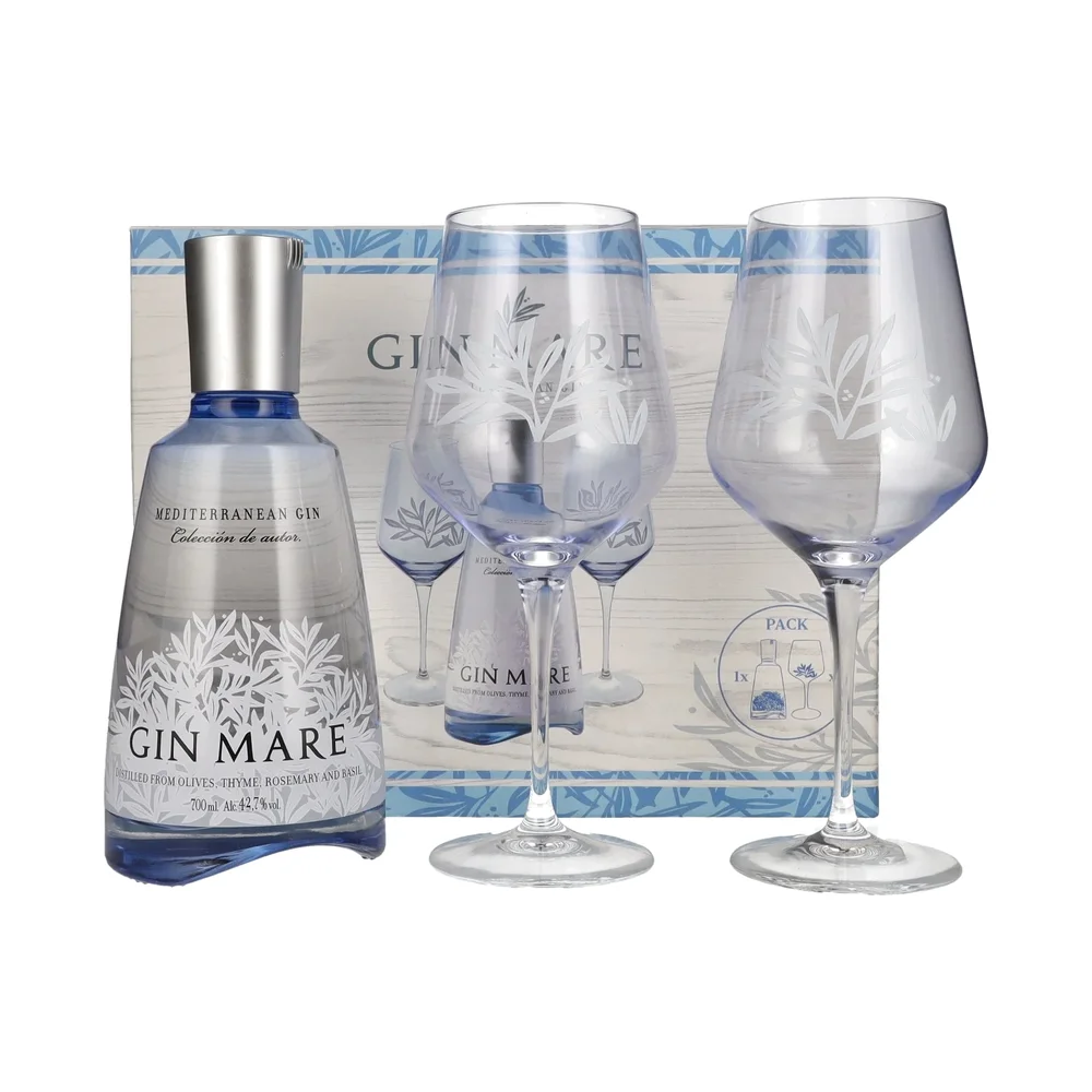 Gin Mare + 2 glasses + GB 0,7 l
