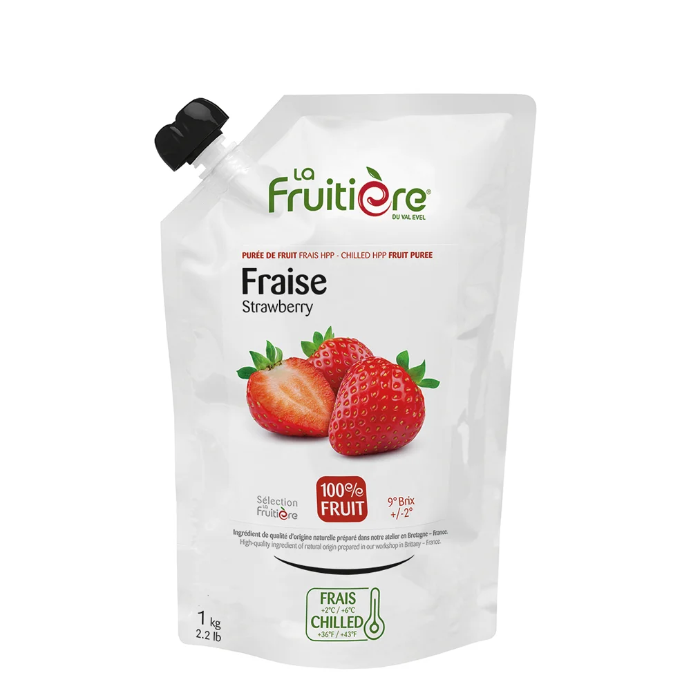 Fresh fruit puree Strawberry 100% La Fruitiere 1 kg