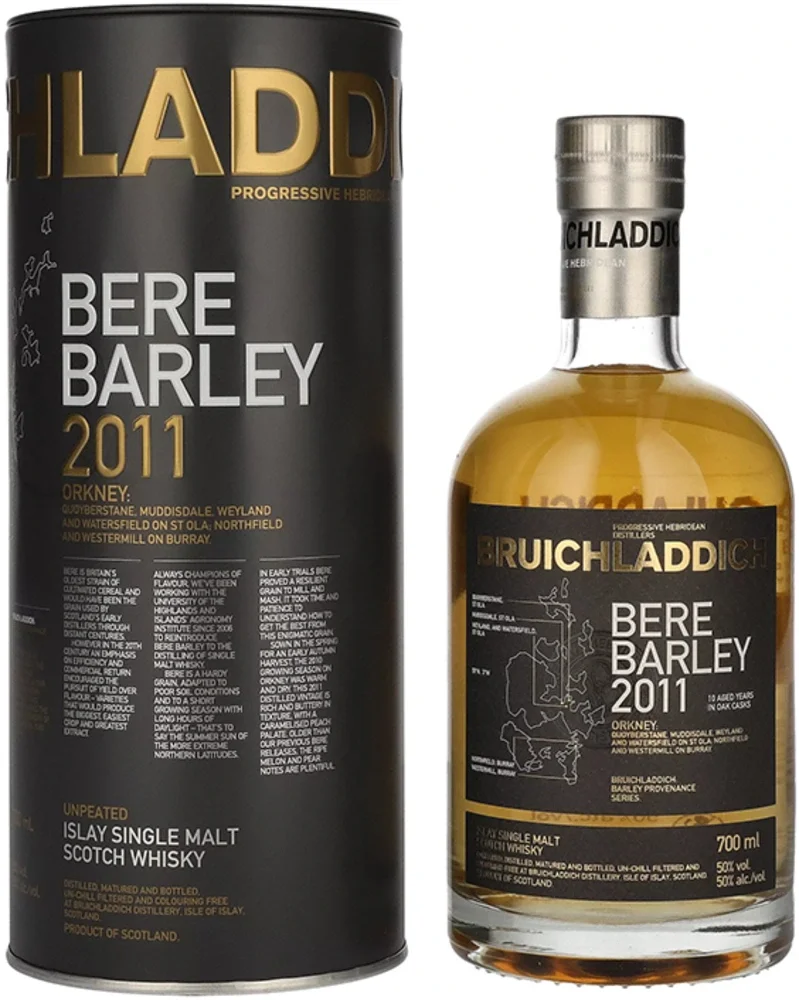 Škotski viski Bruichladdich BERE BARLEY 10y 2011 + GB 0,7 l