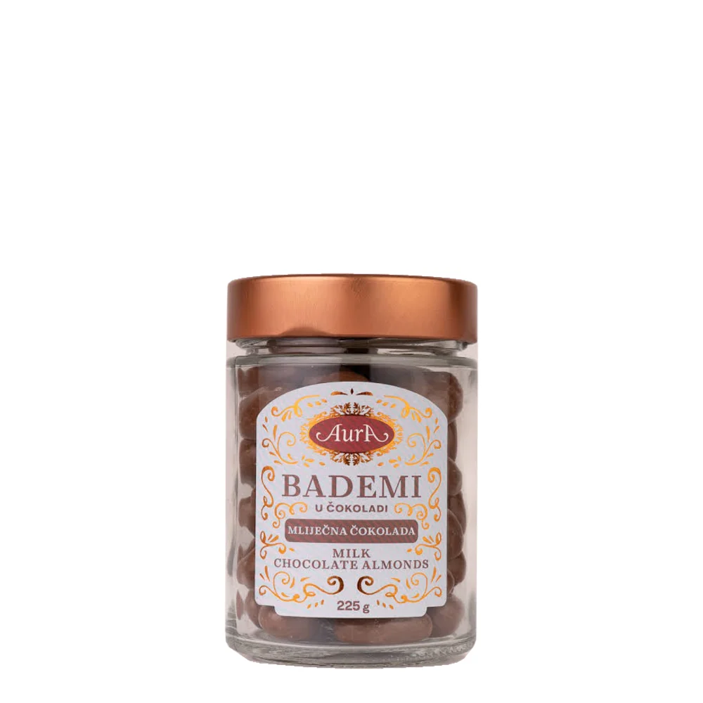 Bademi u mliječnoj čokoladi Aura 225 g