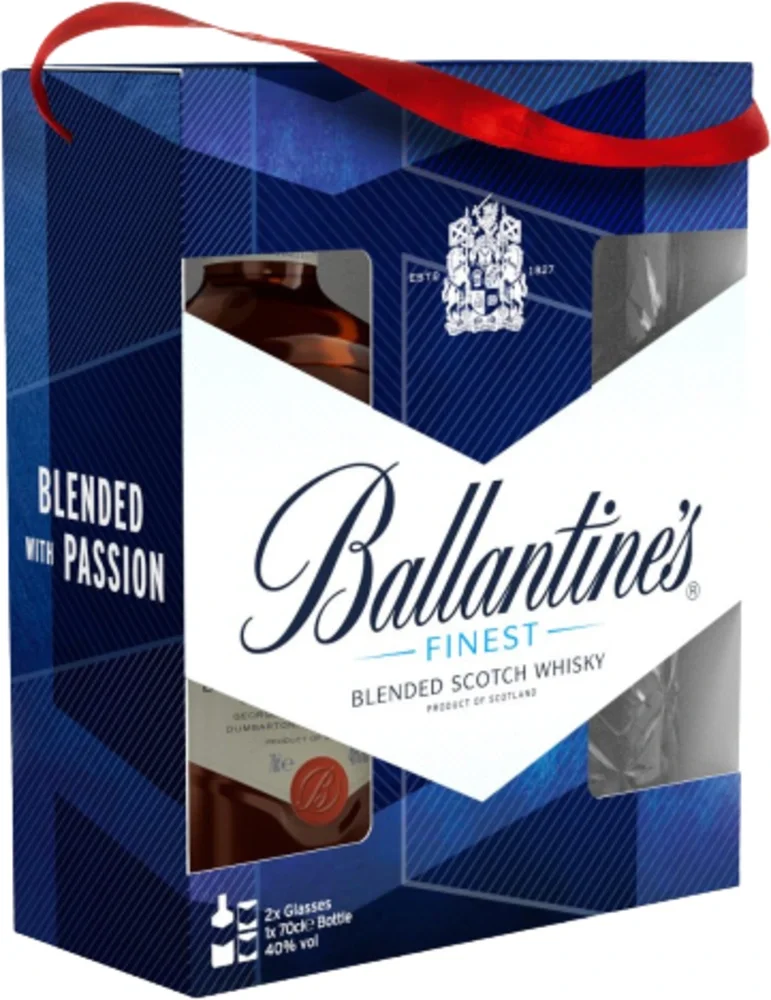 Škotski viski Ballantine's Finest + 2 čaše + GB 0,7 l