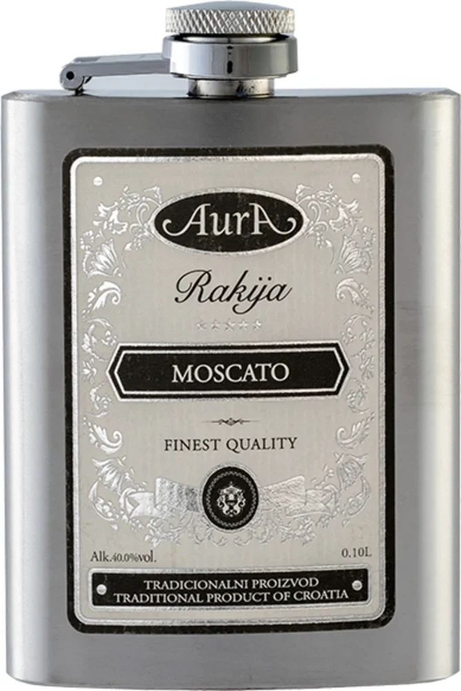 Voćna rakija Rakija Moscato Aura + flaška GB 0,1 l