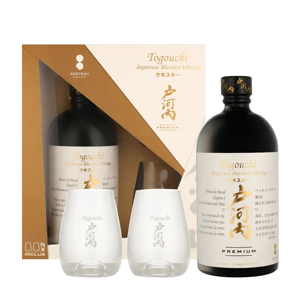 Japanski viski Premium Blended Togouchi + 2 čaše + GB 0,7 l