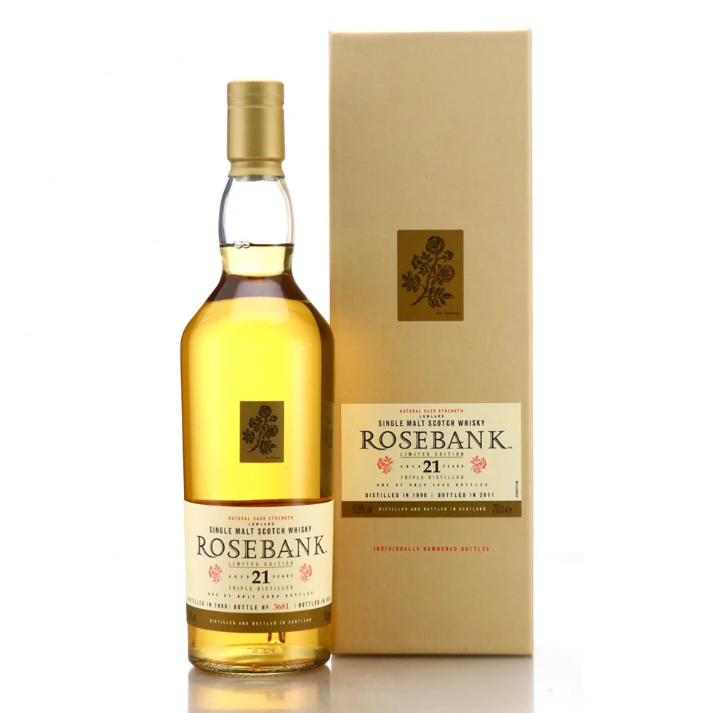 Scotch Whisky Rare Malts Rosebank 21 Year Old 1990 + GB 0,7 l
