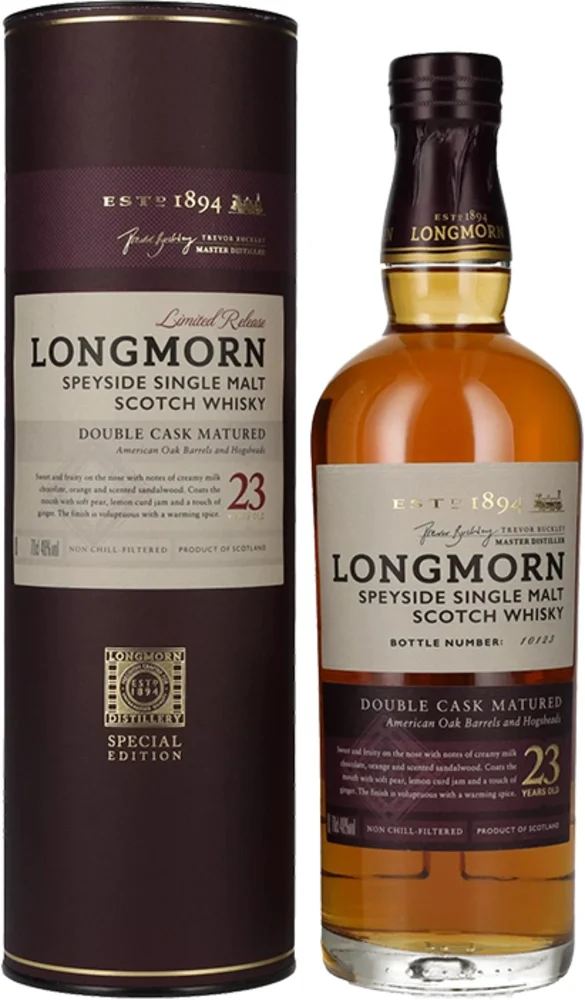 Scotch whisky Longmorn 23y Double cask + GB 0,7 l