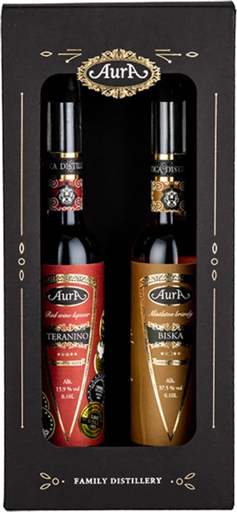 Poklon paket Box Rakija (Biska, Teranino) Aura + GB 2 x 0,2 l