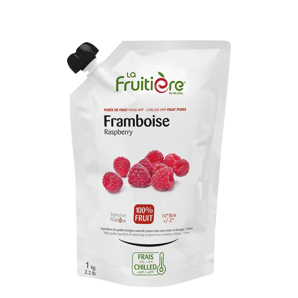 Fresh fruit puree Raspberry 100% La Fruitiere 1 kg