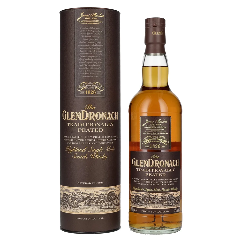 Škotski viski Glendronach Traditionally Peated Highland Single Malt + GB 0,7 l