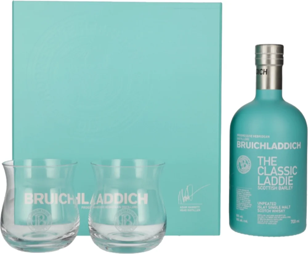 Scotch Whisky Bruichladdich THE CLASSIC LADDIE Single Malt + 2 glasses 0,7 l