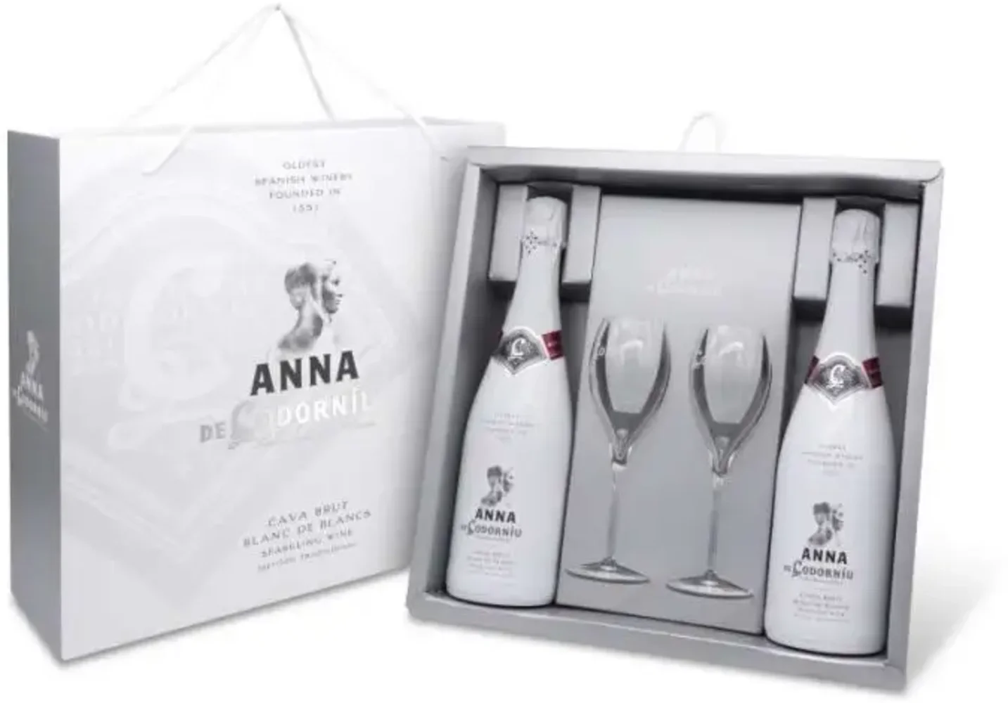 Pjenušavo vino 2x Cava Anna + 2 čaše Codorniu + GB 0,75 l