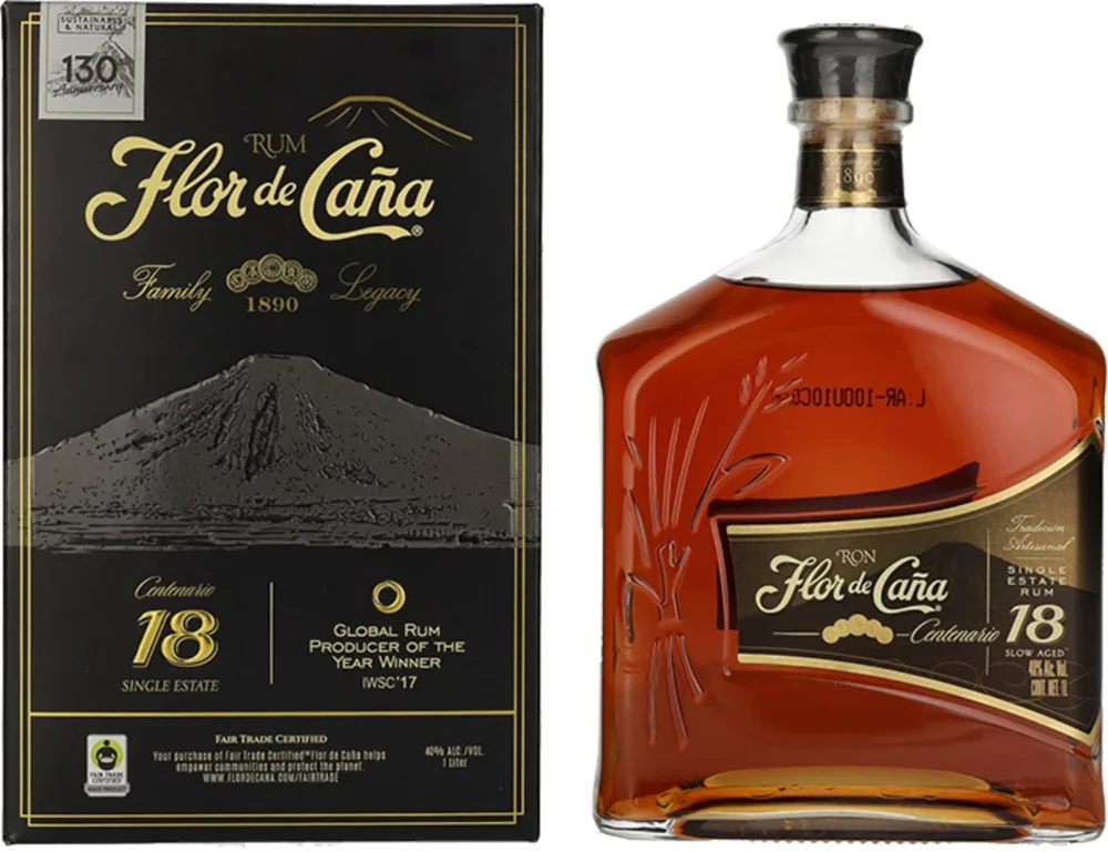 Rum Flor de Cana 18 y + GB 1 l