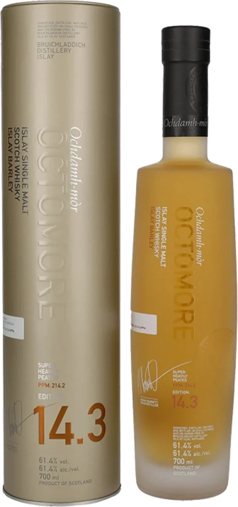 Škotski viski Octomore EDITION: 14.3 Super Heavily Peated Islay Barley + GB 0,7 l