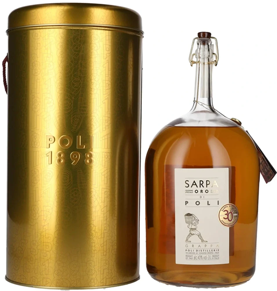 Voćna rakija Poli Grappa Sarpa Oro di Poli + GB 3 l