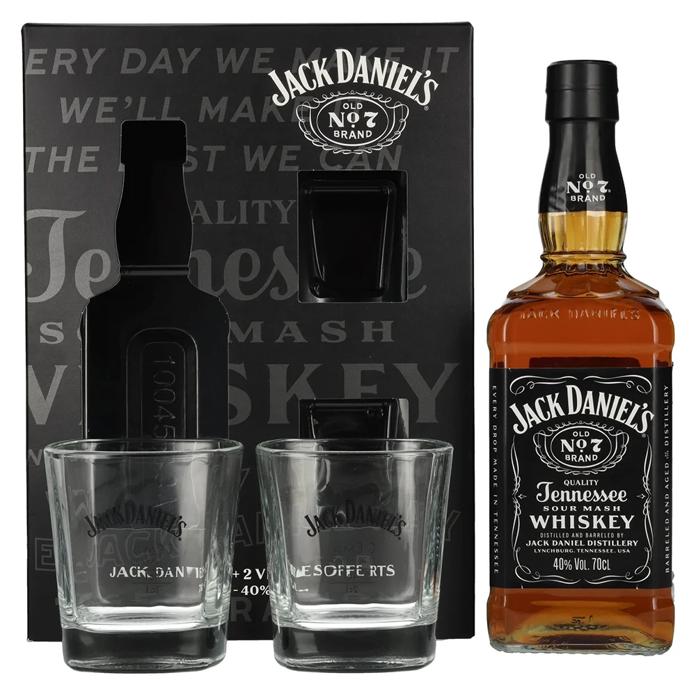 Američki viski Jack Daniels + 2 čaše + GB 0,7 l