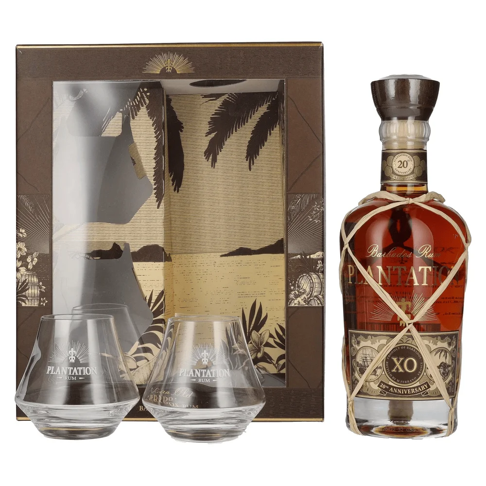 Rum Plantation Barbados Anniversary XO + 2 glasses + GB 0,7 l
