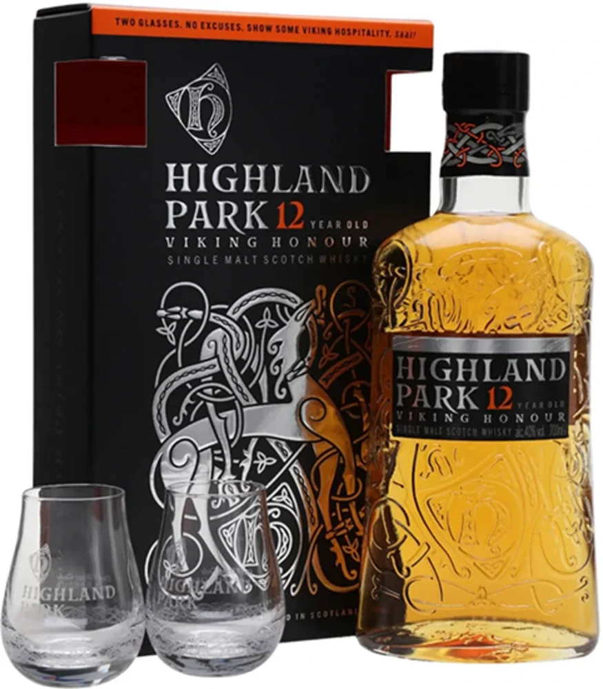 Scotch Whisky Highland Park 12 + 2 glasses + GB 0,7 l