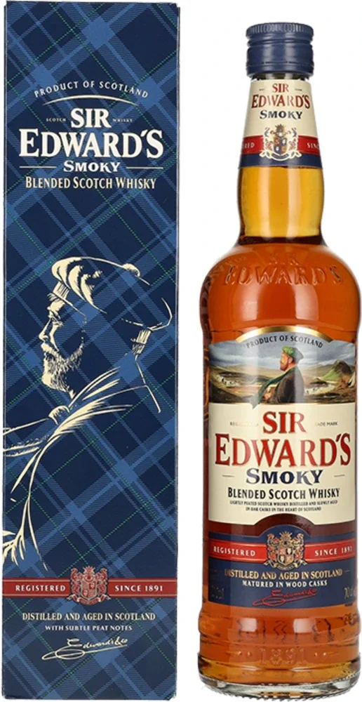 Scotch Whisky Blended Smoky Old Sir Edward`s + GB 0,7 l