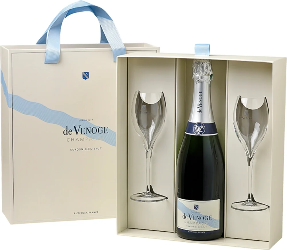 Champagne Cordon Bleu Brut GB + 2 čaše De Venoge 0,75 l