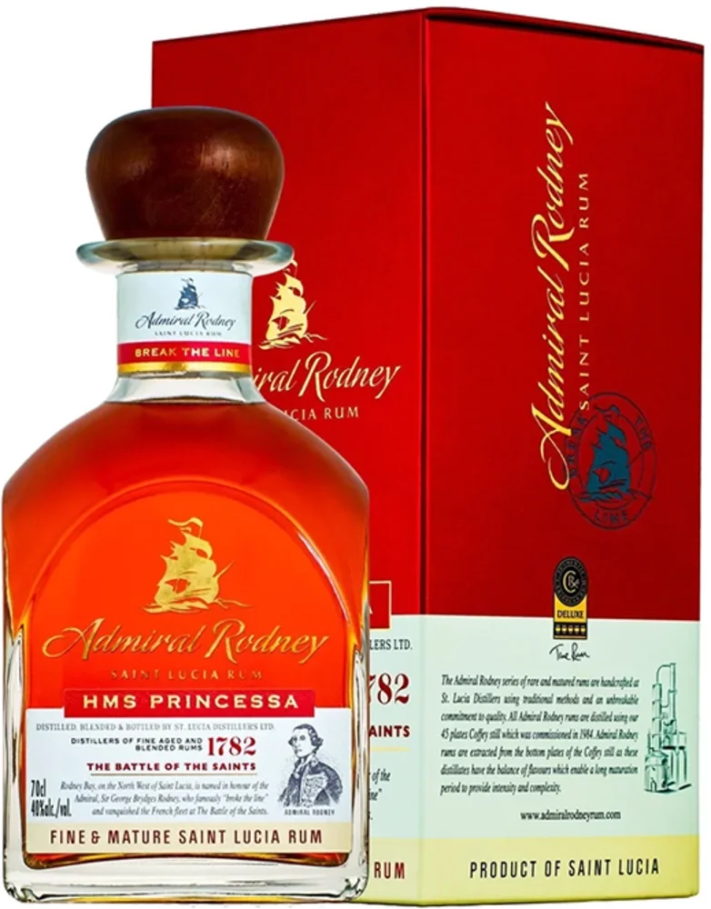 Rum HMS Princessa Saint Lucia Admiral Rodney + GB 0,7 l