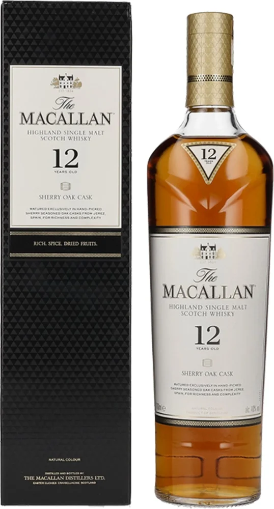 Scotch Whisky 12 Years Macallan Sherry oak + GB 0,7 l