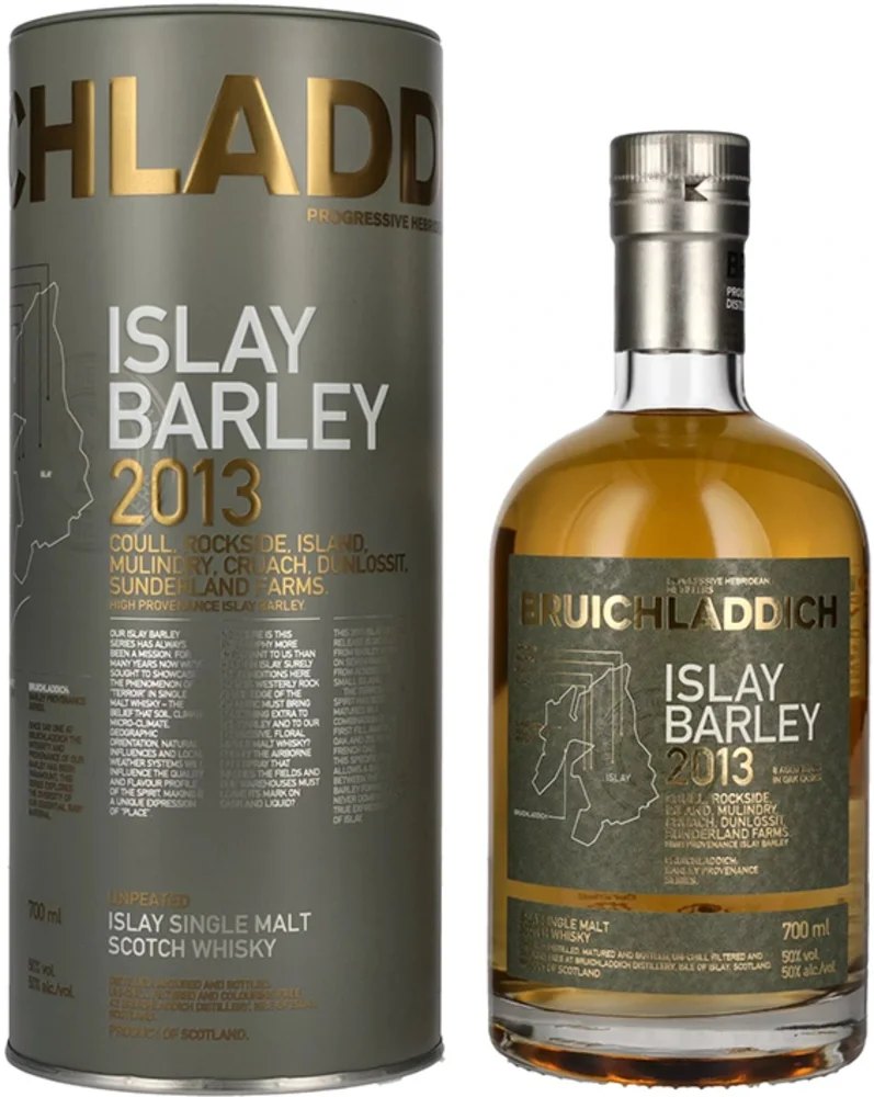 Škotski viski Bruichladdich ISLAY BARLEY Coull, Rockside, Island, Mulindry, Cruach, Dunlossit 2013 + GB 0,7 l