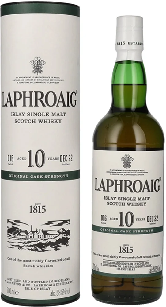 Škotski viski LAPHROAIG 10 Original Cask Strength Batch 16 + GB 0,7 l