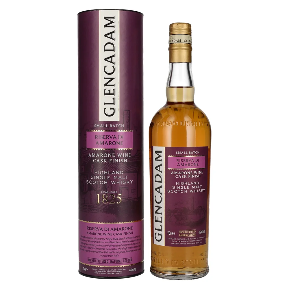 Škotski viski Glencadam Riserva Di Amarone Single Malt Amarone Wine Cask Finish + GB 0,7 l