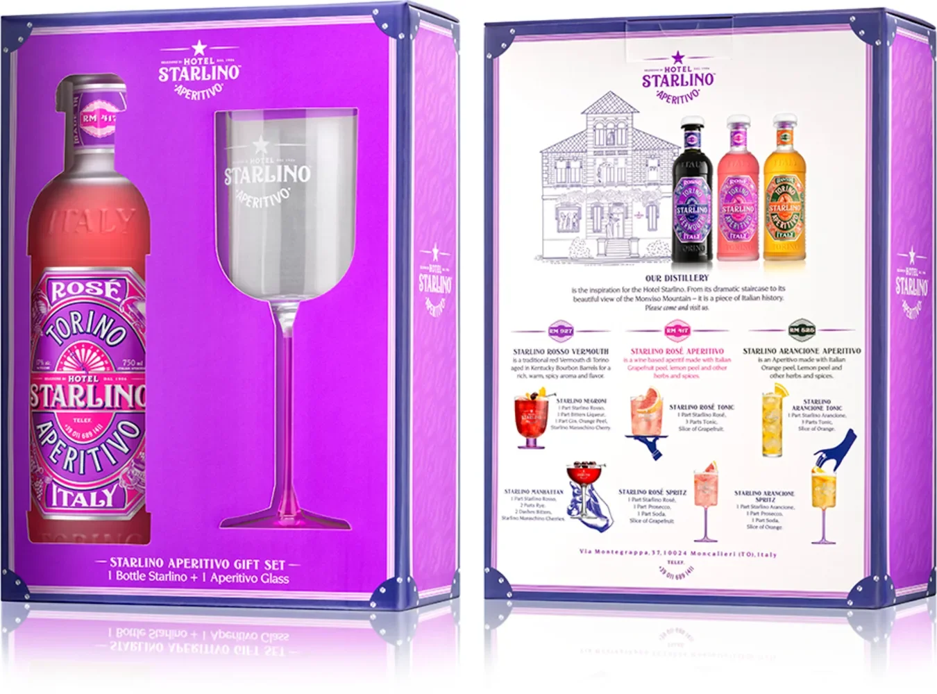 Liker Aperitivo Rose Hotel Starlino + čaša GB 0,7 l