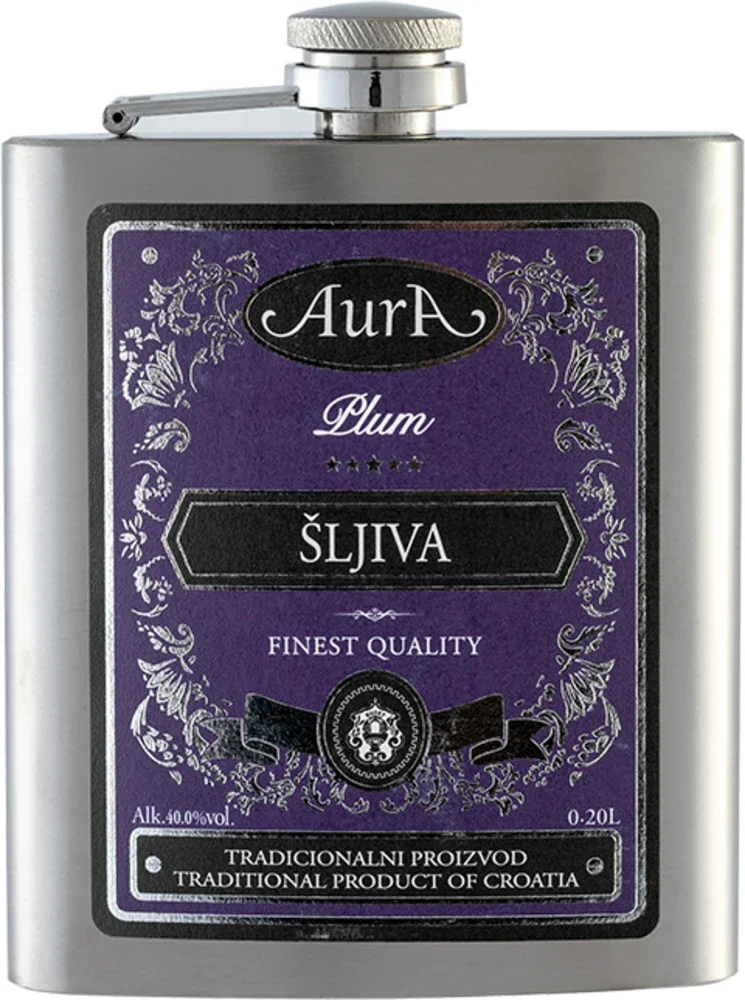 Voćna rakija Šljiva (sliva) Aura + flaška GB 0,2 l