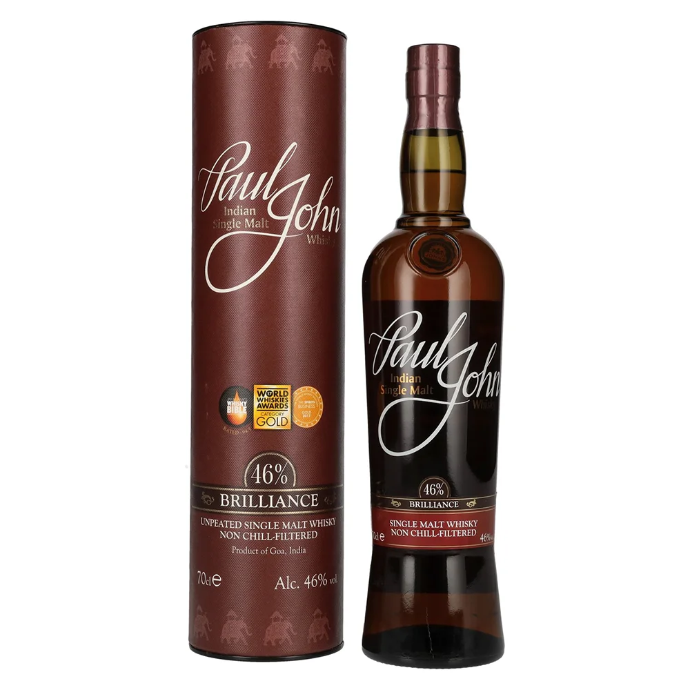 Indijski viski Paul John Peated BRILLIANCE Single Malt + GB 0,7 l