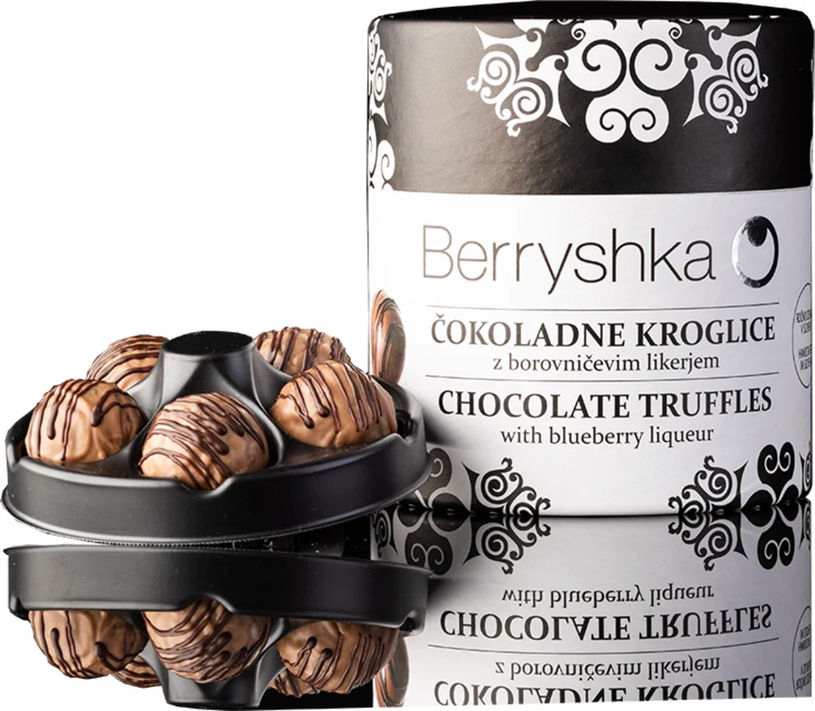 Chocolate balls with blueberry liqueur Berryshka 160 g