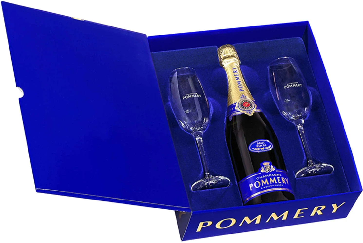 Champagne Royal Brut Pommery + 2 glasses + GB 0,75 l