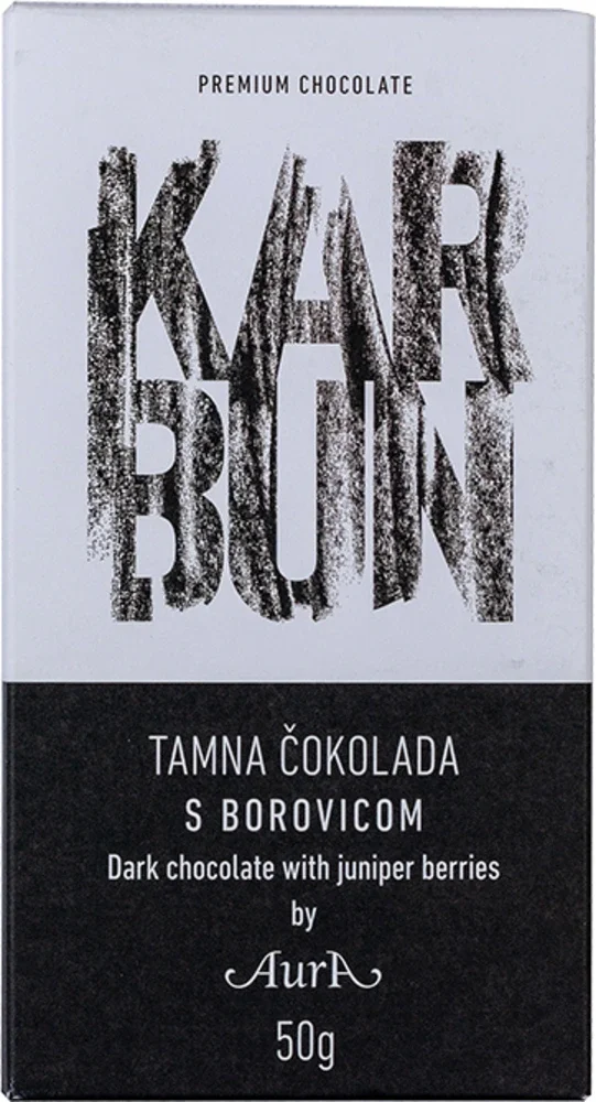Čokolada Karbun tamna s brinovim bobicama Aura 50 g