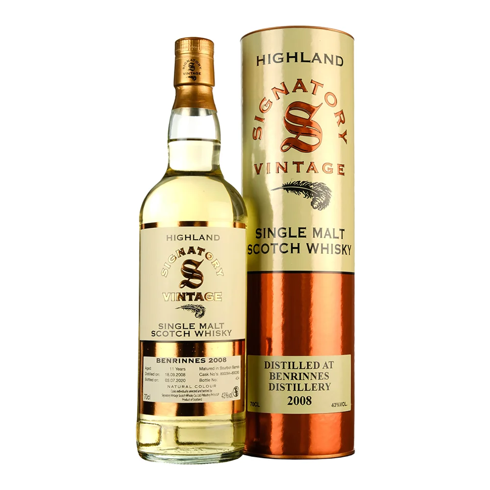 Škotski viski Signatory Vintage Single Malt Bennrinnes 2008 + GB 0,7 l