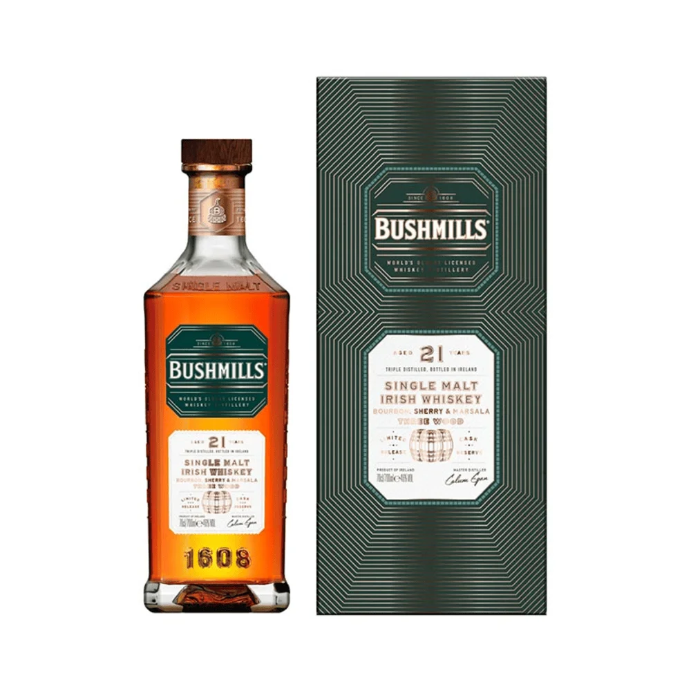 Irish Whisky Bushmills 21 Y Single Malt + GB 0,7 l