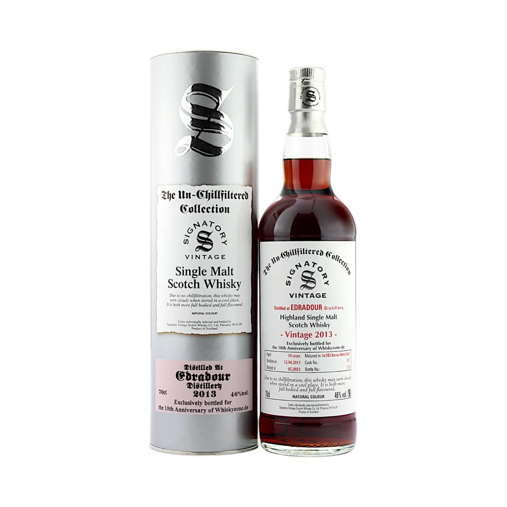 Scotch Whisky Signatory Vintage Single Malt Edradour 2013 + GB 0,7 l
