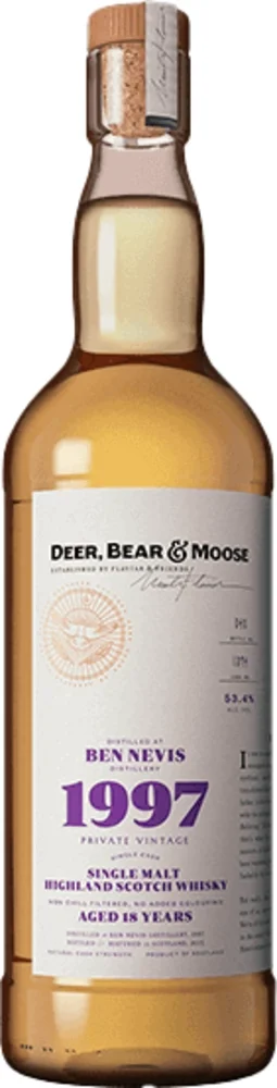 Scotch Whisky Deer, Bear & Moose Ben Nevis 1997 0,7 l