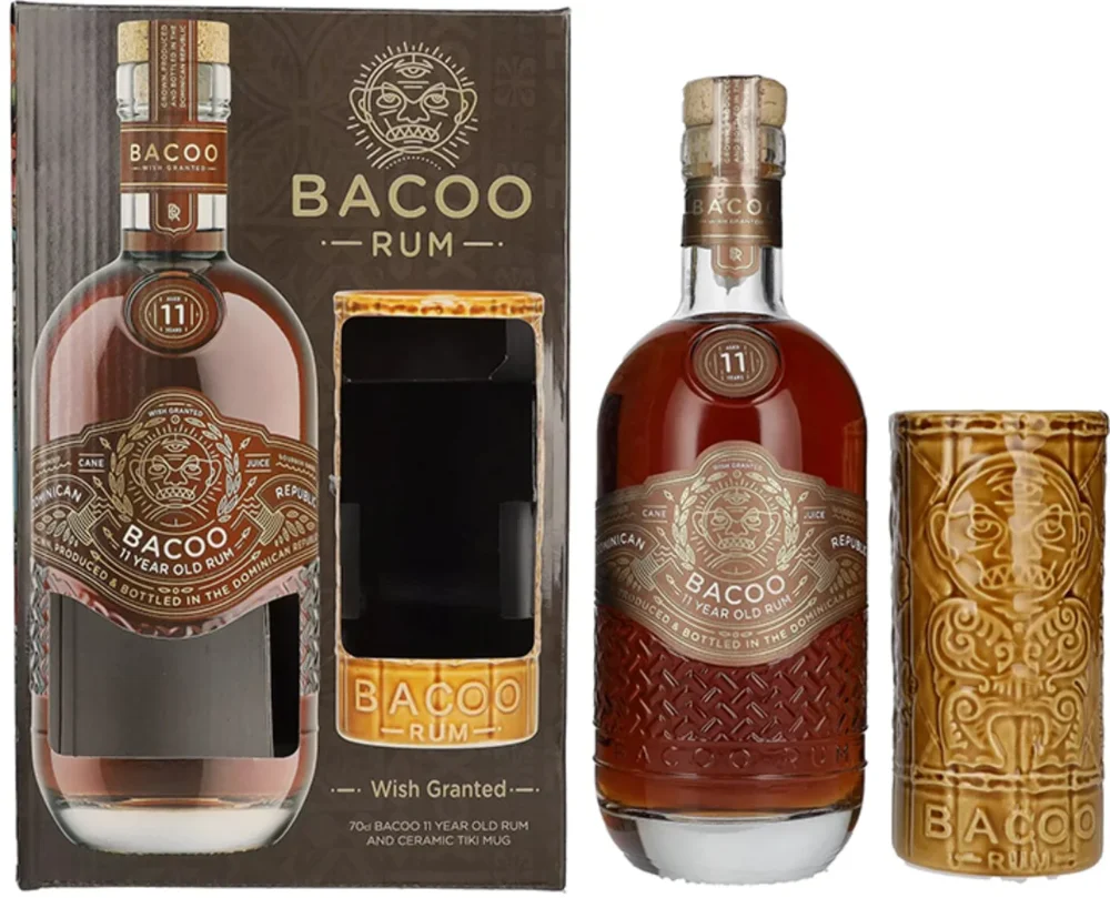 Rum Bacoo 11y + glass + GB 0,7 l