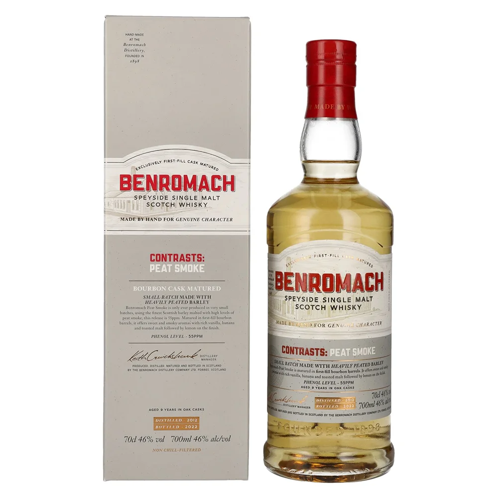 Škotski viski Benromach PEAT SMOKE Speyside Single Malt 2012 + GB 0,7 l