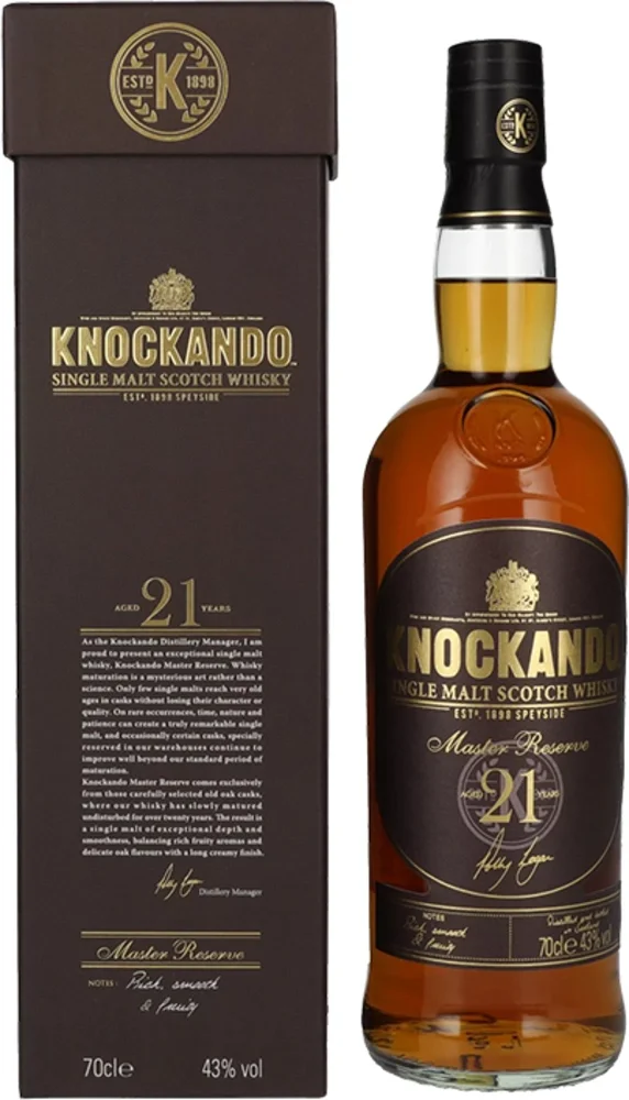 Škotski viski 21 yo Master Reserve Knockando + GB 0,7 l