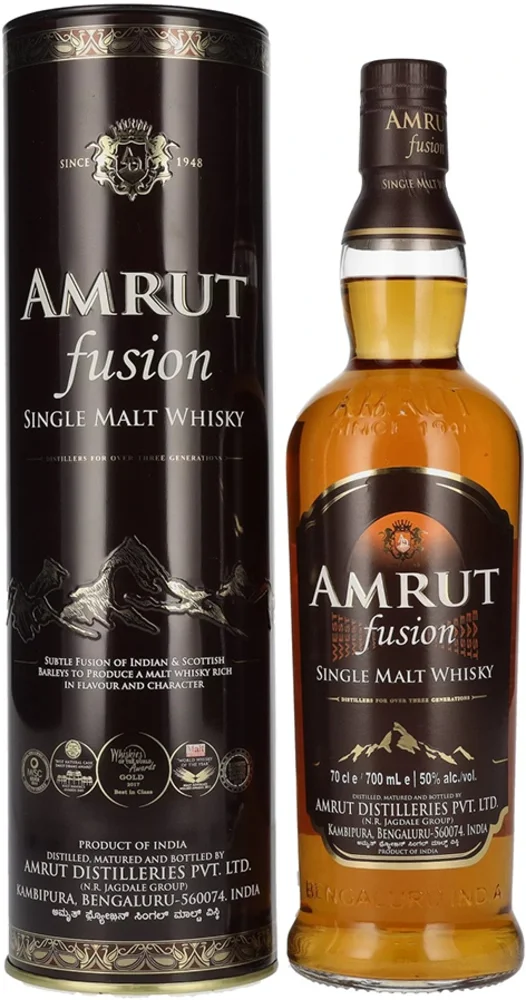 Indijski viski Amrut Indian Fusion Single malt + GB 0,7 l
