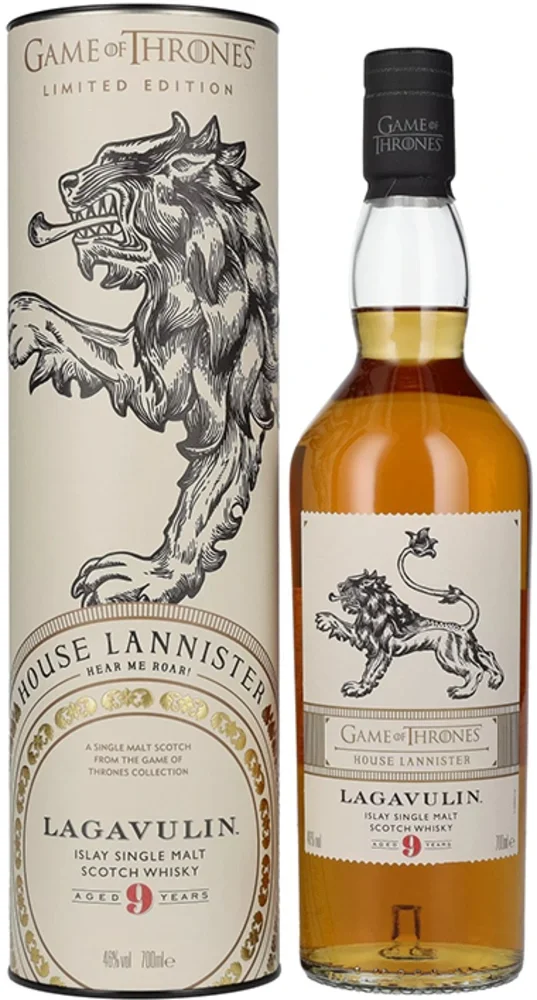 Scotch whisky Lagavulin 9y GAME OF THRONES House Lannister Single Malt Collection + GB 0,7 l