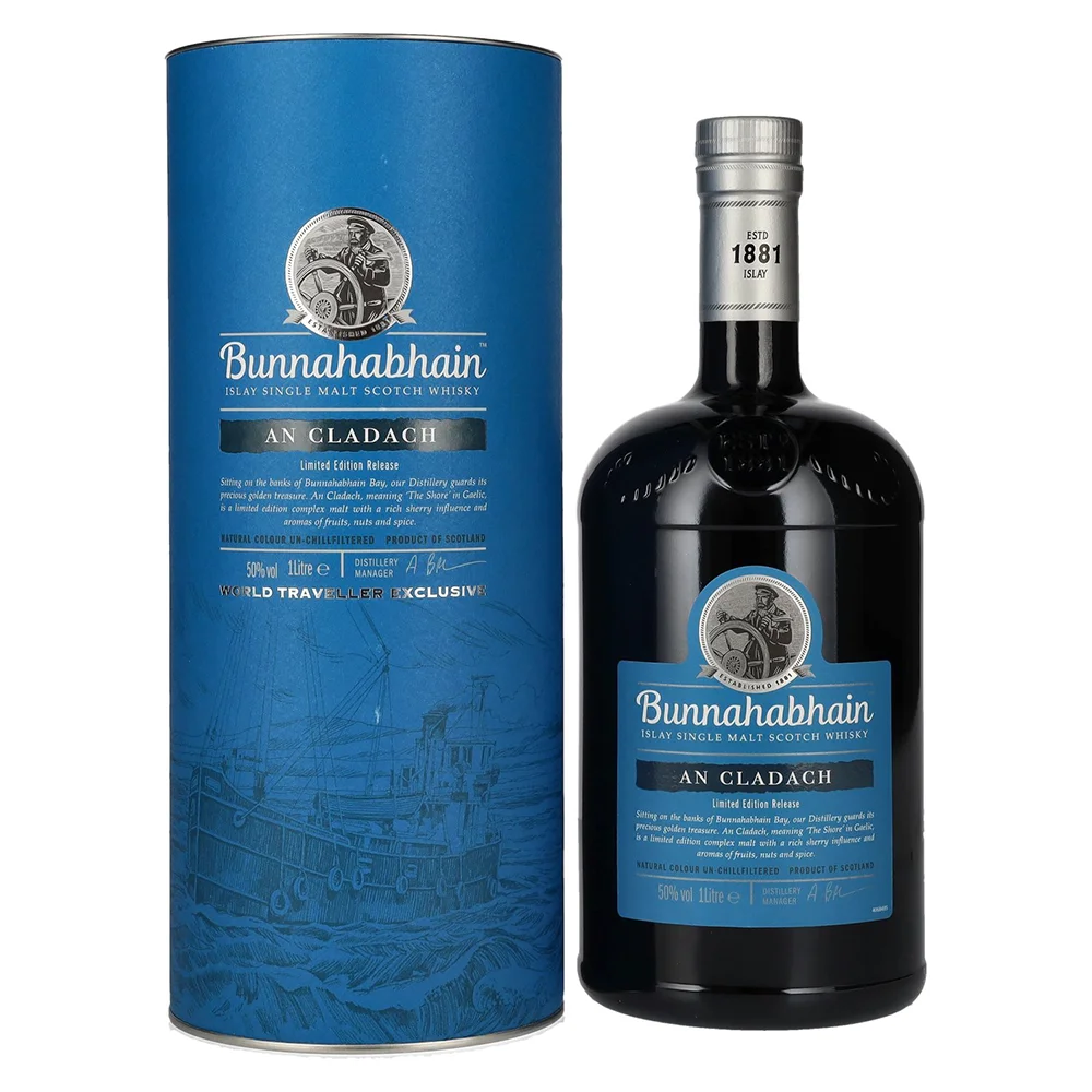 Scotch Whisky Bunnahabhain AN CLADACH Islay Single Malt + GB 1 l